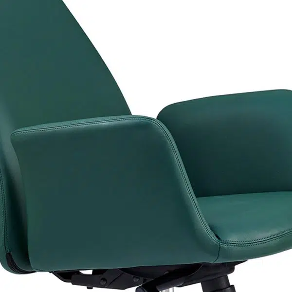 Modern Luxury Square Leather Swivel Desk Chair Backrest Casters For Home Office - Image 6