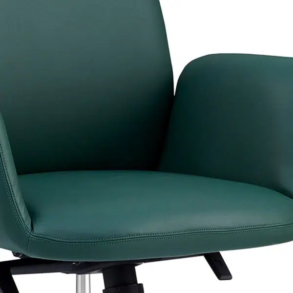 Modern Luxury Square Leather Swivel Desk Chair Backrest Casters For Home Office - Image 5