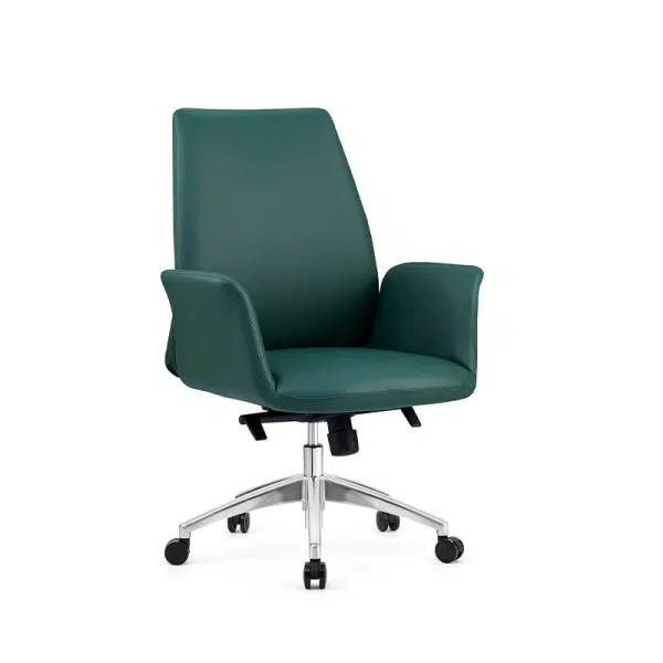 Modern Luxury Square Leather Swivel Desk Chair Backrest Casters For Home Office - Image 10