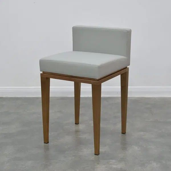 Contemporary Nordic Square Leather Stainless Steel Bar Stool Low Back For Dining Room - Image 7