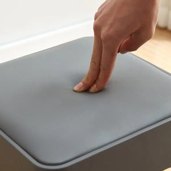 Contemporary Nordic Geometry Square Leather Plastic Stackable Chair Non-Slip Legs For Bedroom - Image 5