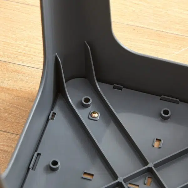 Contemporary Nordic Geometry Square Leather Plastic Stackable Chair Non-Slip Legs For Bedroom - Image 9