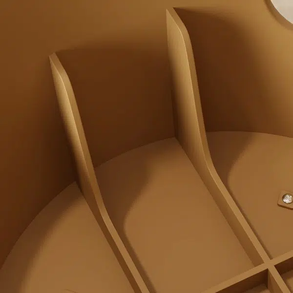 Contemporary Scandinavian Round Leather Upholstered Plastic Stackable Chair For Bedroom - Image 7