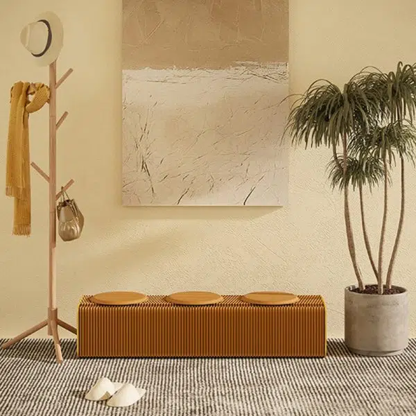 Contemporary Nordic Magnetic Organza Paper Expansion Foldable Chair For Living Room - Image 2