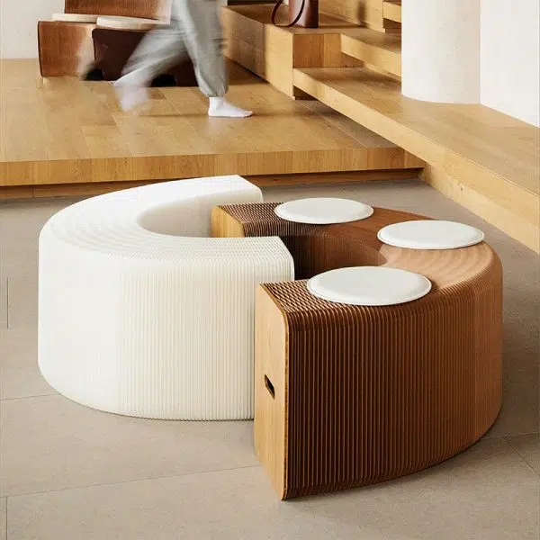 Contemporary Nordic Magnetic Organza Paper Expansion Foldable Chair For Living Room - Image 12