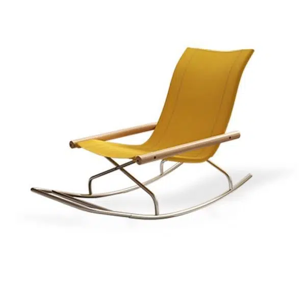 Contemporary Nordic Curved Canvas Stainless Steel Frame Recliner For Living Room - Image 9