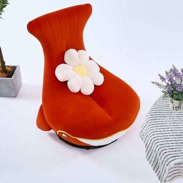 Contemporary Creative Animal Whale Fabric Solid Wood Swivel Accent Chair For Living Room - Image 12