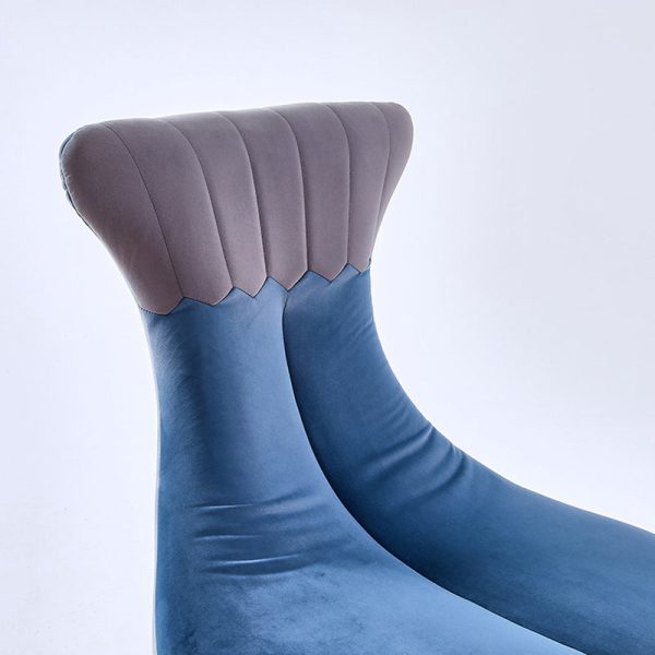 Contemporary Creative Animal Whale Fabric Solid Wood Swivel Accent Chair For Living Room - Image 8