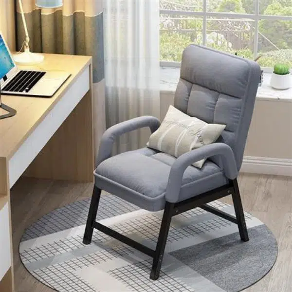 Modern Simplicity Square Fabric Upholstered Desk Chair Backrest Storage Bag Pillow For Home Office - Image 6