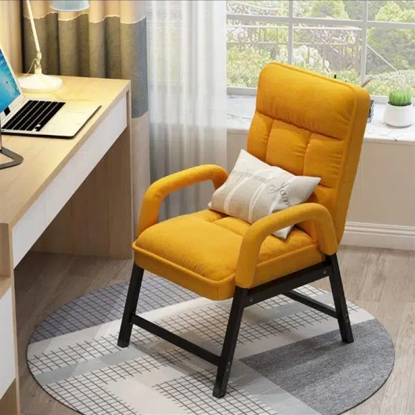 Modern Simplicity Square Fabric Upholstered Desk Chair Backrest Storage Bag Pillow For Home Office - Image 3