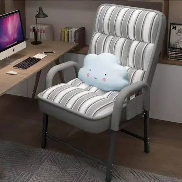 Modern Simplicity Square Fabric Upholstered Desk Chair Backrest Storage Bag Pillow For Home Office - Image 5