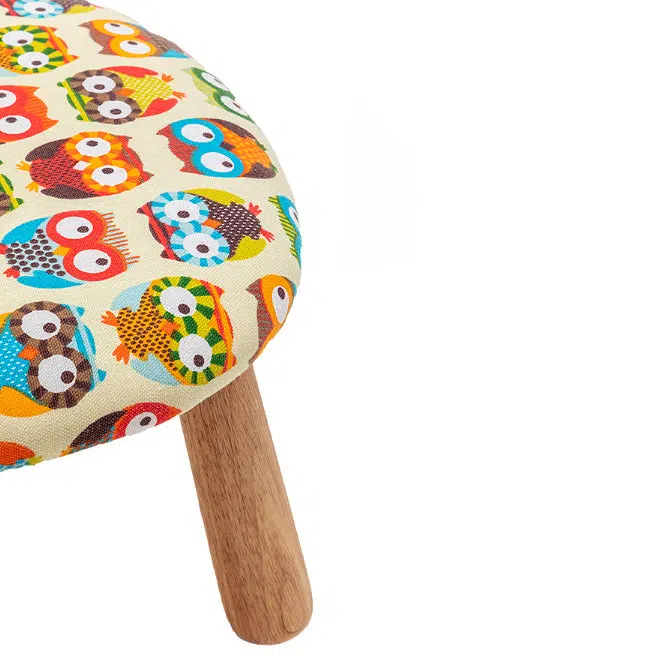 DFM-Chair-FL04108-16.jpg Contemporary Creative Cartoon Animal Pattern Fabric Solid Wood Low Stool For Bedroom - Image 6