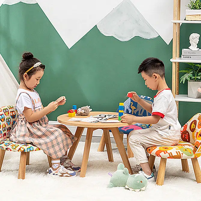 DFM-Chair-FL04108-18.jpg Contemporary Creative Cartoon Animal Pattern Fabric Solid Wood Low Stool For Bedroom - Image 10