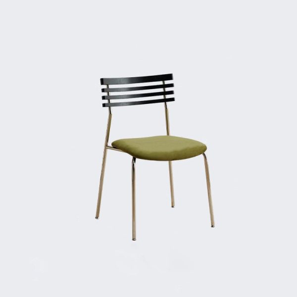 Contemporary Nordic Square Fabric Stainless Steel Legs Dining Chair Arc Solid Wood Backrest For Dining Room - Image 19