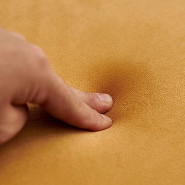 Contemporary Nordic Square Fabric Stainless Steel Legs Dining Chair Arc Solid Wood Backrest For Dining Room - Image 6