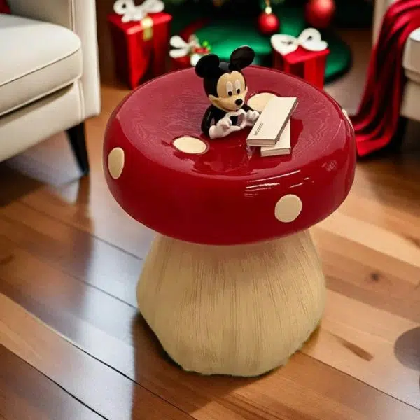 Contemporary Creative Mushroom Resin Fiberglass Low Stool For Bedroom - Image 8