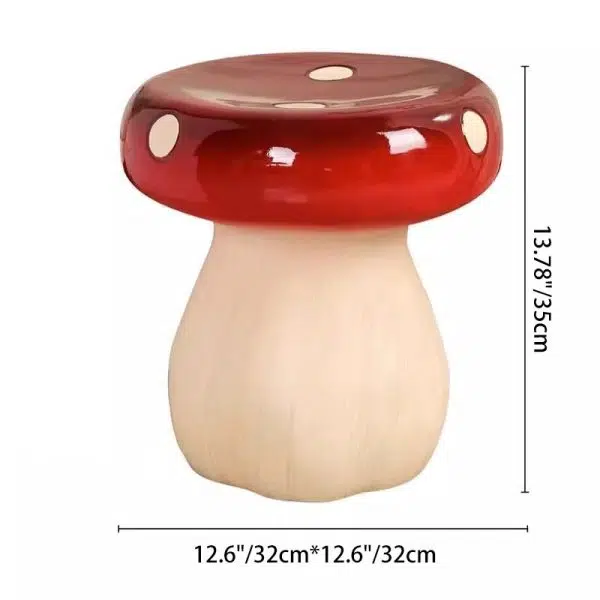 Contemporary Creative Mushroom Resin Fiberglass Low Stool For Bedroom - Image 5