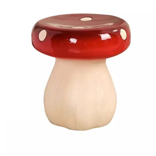 Contemporary Creative Mushroom Resin Fiberglass Low Stool For Bedroom - Image 15