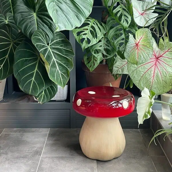 Contemporary Creative Mushroom Resin Fiberglass Low Stool For Bedroom - Image 6