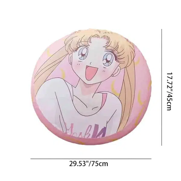 Contemporary Creative Round Fruit Watermelon Print Pattern Fabric Low Stool For Living Room - Image 4