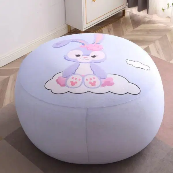 Contemporary Creative Round Fruit Watermelon Print Pattern Fabric Low Stool For Living Room - Image 6