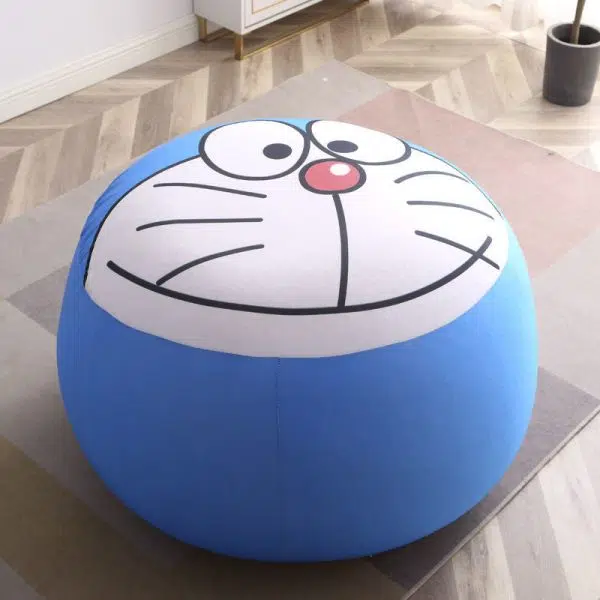 Contemporary Creative Round Fruit Watermelon Print Pattern Fabric Low Stool For Living Room - Image 8