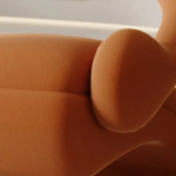 Contemporary Nordic Curved Velvet Upholstered Iron Accent Chair Open Back For Living Room - Image 5