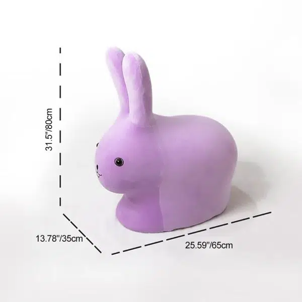 Contemporary Creative Cute Animal Rabbit Fabric Low Stool With Pulley For Living Room - Image 4