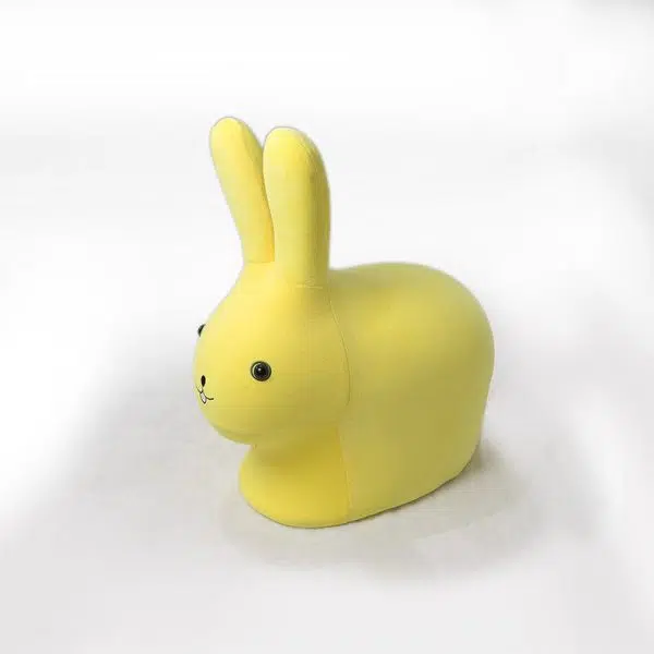 Contemporary Creative Cute Animal Rabbit Fabric Low Stool With Pulley For Living Room - Image 7