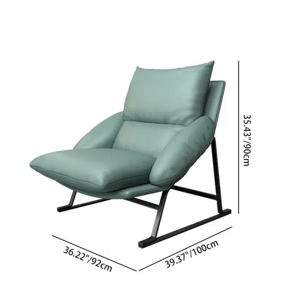 Contemporary Luxury Curved Fabric Upholstery Iron Accent Chair Backrest For Living Room - Image 4