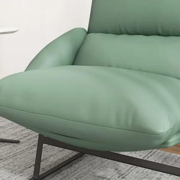 Contemporary Luxury Curved Fabric Upholstery Iron Accent Chair Backrest For Living Room - Image 5