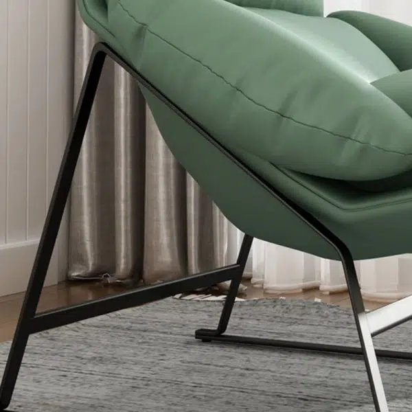 Contemporary Luxury Curved Fabric Upholstery Iron Accent Chair Backrest For Living Room - Image 8