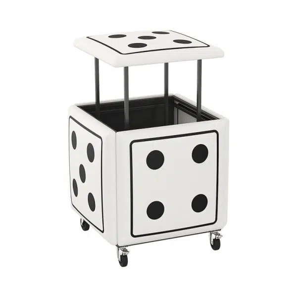 Contemporary Creative Dice Magic Cube 5-in-1 Stackable Combination Stool Low Stool Casters For Living Room - Image 15