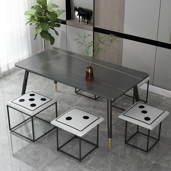 Contemporary Creative Dice Magic Cube 5-in-1 Stackable Combination Stool Low Stool Casters For Living Room - Image 8