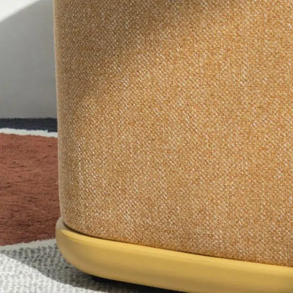 Contemporary Nordic Curved Fabric Upholstered Plastic Accent Chair Backrest Armrest For Living Room - Image 6