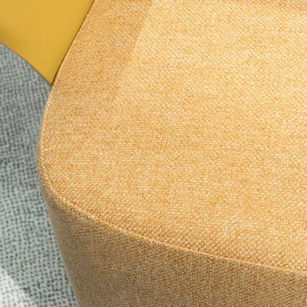 Contemporary Nordic Curved Fabric Upholstered Plastic Accent Chair Backrest Armrest For Living Room - Image 5