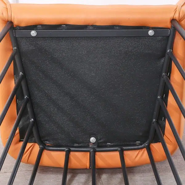 Contemporary Luxury Tufted Leather Upholstered Metal Frame Vanity Stool Backrest For Bedroom - Image 10