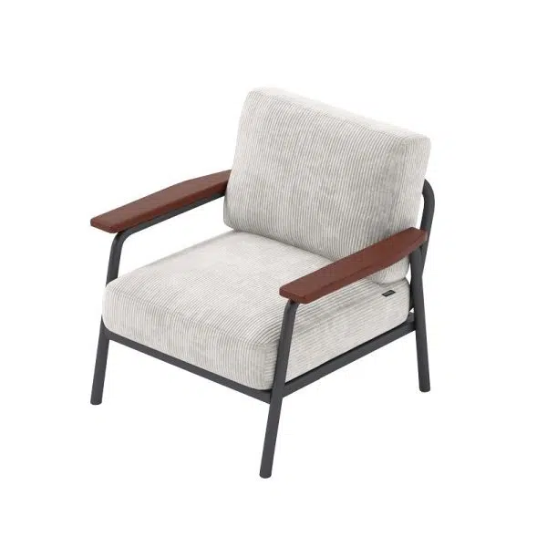 Contemporary Luxury Square Ink-Wash Landscape Print Linen-Cotton Upholstered Accent Chair Armrest For Living Room - Image 12