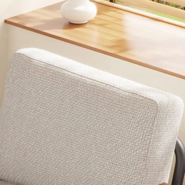 Contemporary Luxury Square Ink-Wash Landscape Print Linen-Cotton Upholstered Accent Chair Armrest For Living Room - Image 5