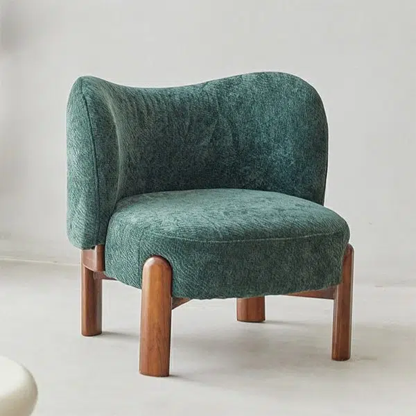 Contemporary Luxury Round Velvet Upholstered Solid Wood Legs Accent Chair Wing Back For Living Room - Image 14