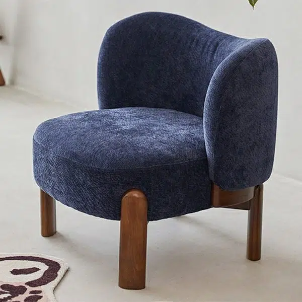 Contemporary Luxury Round Velvet Upholstered Solid Wood Legs Accent Chair Wing Back For Living Room - Image 15