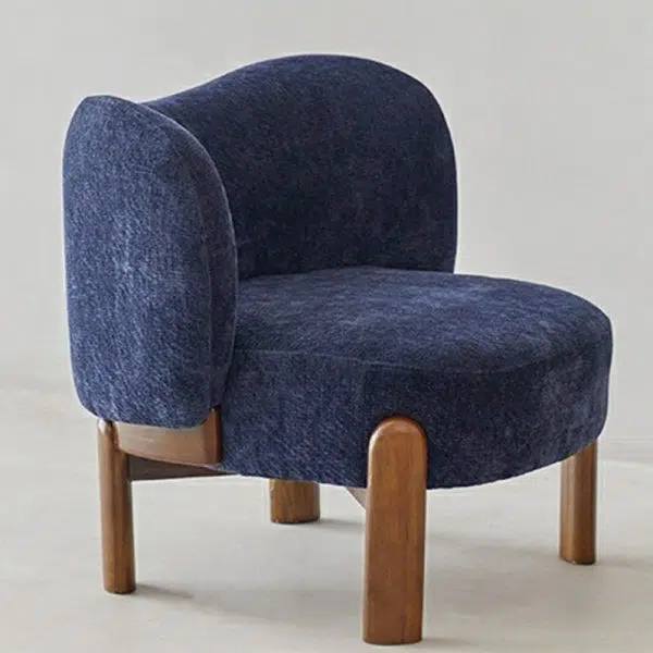 Contemporary Luxury Round Velvet Upholstered Solid Wood Legs Accent Chair Wing Back For Living Room - Image 16