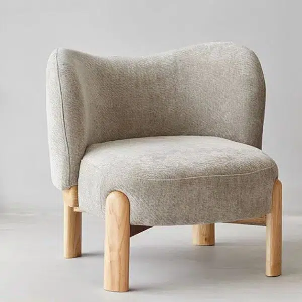 Contemporary Luxury Round Velvet Upholstered Solid Wood Legs Accent Chair Wing Back For Living Room - Image 23