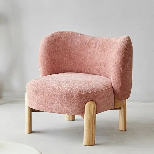 Contemporary Luxury Round Velvet Upholstered Solid Wood Legs Accent Chair Wing Back For Living Room - Image 4