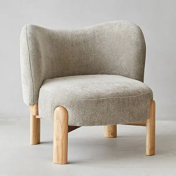 Contemporary Luxury Round Velvet Upholstered Solid Wood Legs Accent Chair Wing Back For Living Room - Image 6