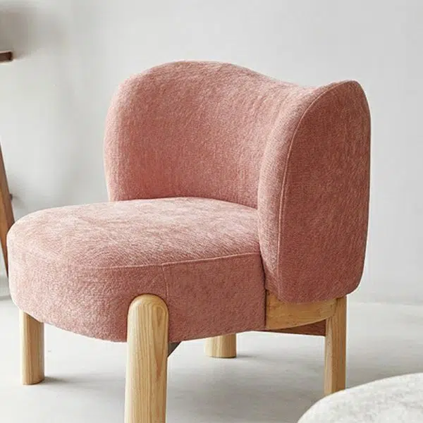 Contemporary Luxury Round Velvet Upholstered Solid Wood Legs Accent Chair Wing Back For Living Room - Image 8