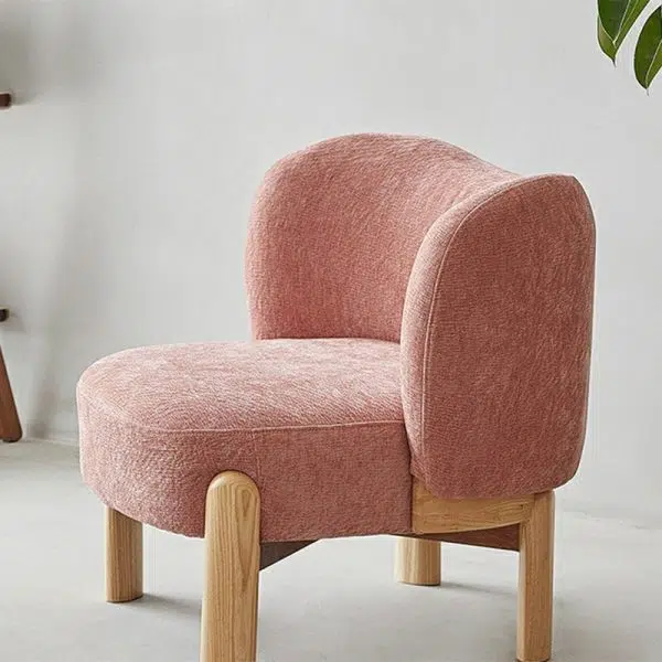 Contemporary Luxury Round Velvet Upholstered Solid Wood Legs Accent Chair Wing Back For Living Room - Image 9