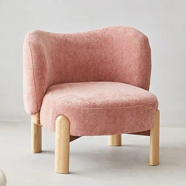 Contemporary Luxury Round Velvet Upholstered Solid Wood Legs Accent Chair Wing Back For Living Room - Image 10