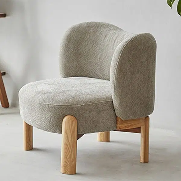 Contemporary Luxury Round Velvet Upholstered Solid Wood Legs Accent Chair Wing Back For Living Room - Image 11