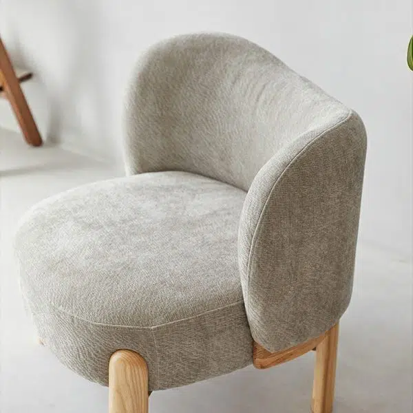 Contemporary Luxury Round Velvet Upholstered Solid Wood Legs Accent Chair Wing Back For Living Room - Image 12